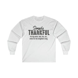 Image of Simply Thankful Thanksgiving Long Sleeve Shirt - Joe Camilo Designs
