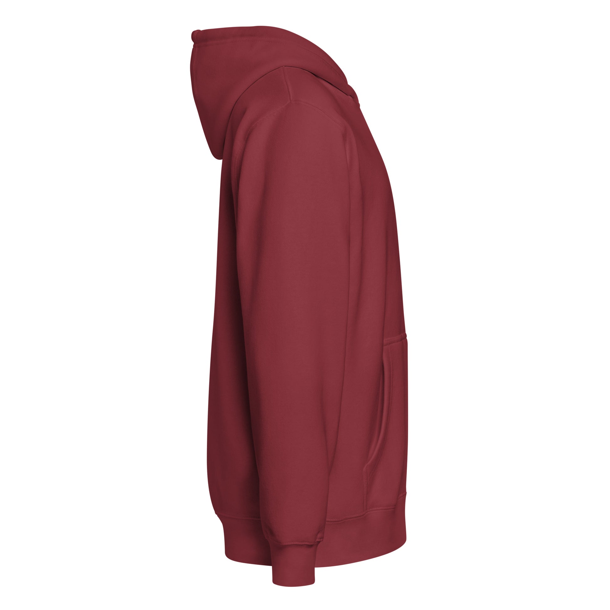 Entrusted Premium Zip Hoodie burgundy right side — faith-based zip hoodie burgundy Christian apparel