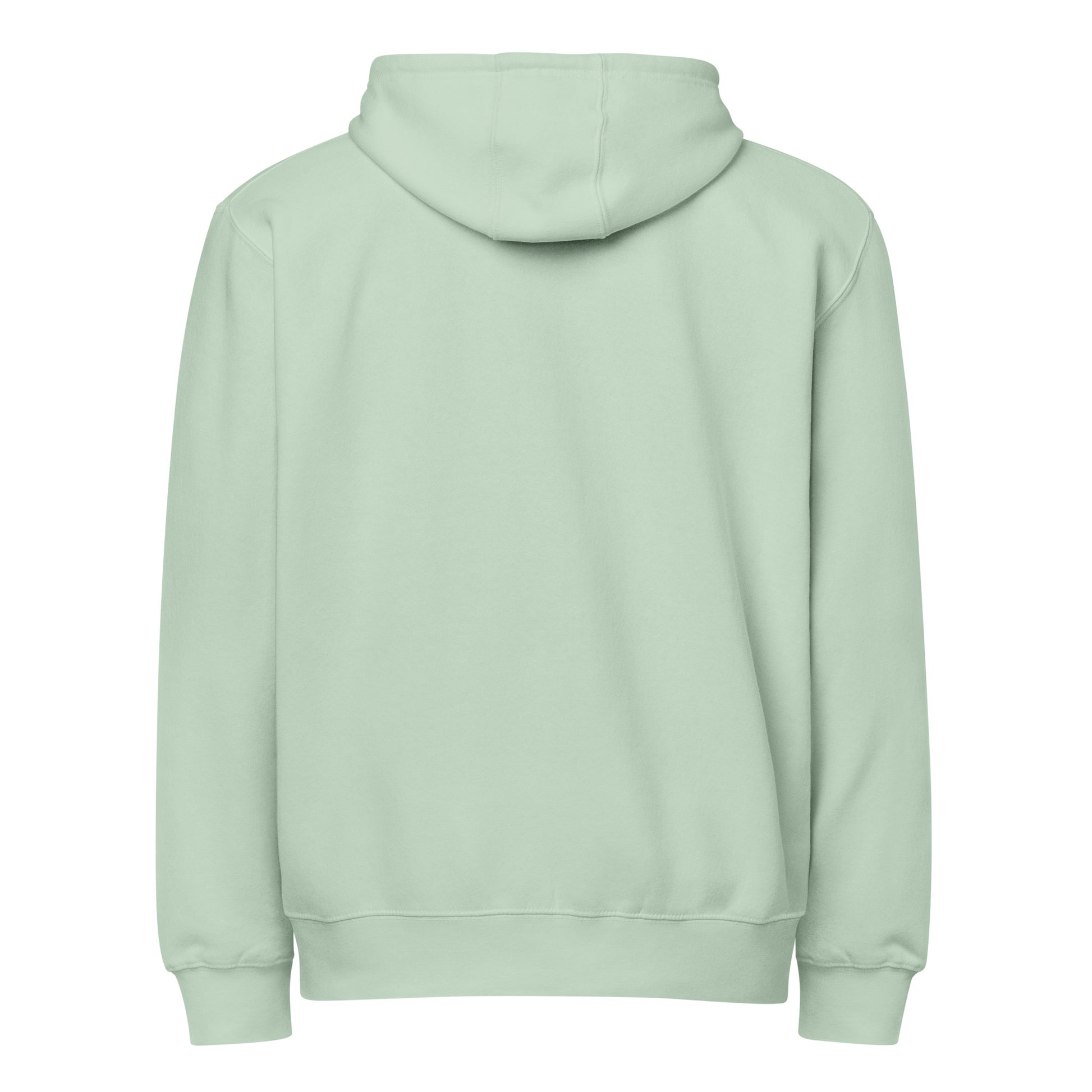 Entrusted Premium Zip Hoodie seafoam back — Jesus hoodie seafoam Entrusted to Him 1 Peter 2:23