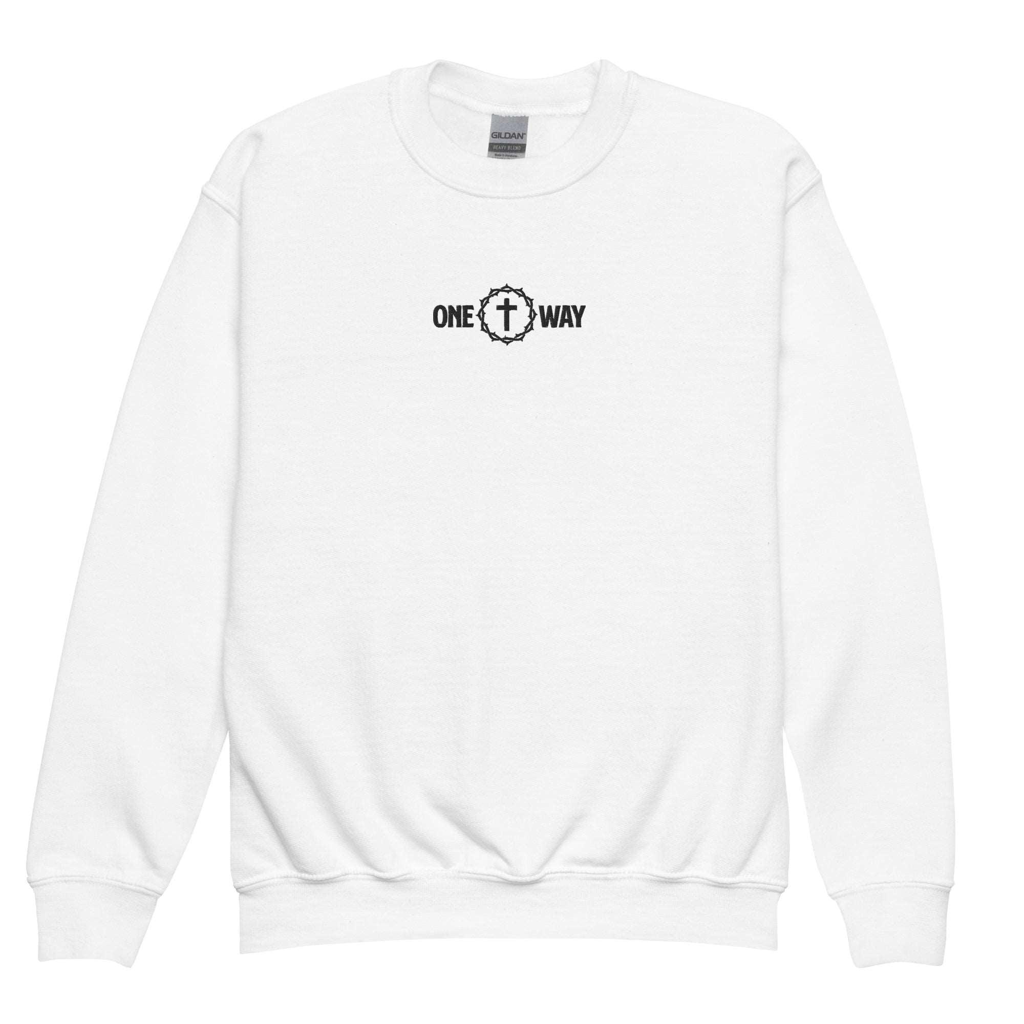 One Way Embroidered Youth Sweatshirt